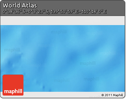 Physical 3D Map of the Area around 0° 21' 0" S, 140° 19' 29" E