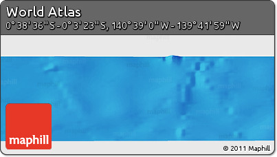 Physical Panoramic Map of the Area around 0° 21' 0" S, 140° 10' 30" W