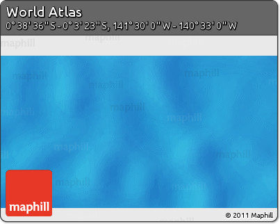 Shaded Relief 3D Map of the Area around 0° 21' 0" S, 141° 1' 30" W