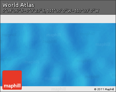 Shaded Relief 3D Map of the Area around 0° 21' 0" S, 141° 1' 30" W