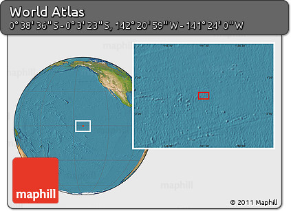Satellite Location Map of the Area around 0° 21' 0" S, 141° 52' 30" W