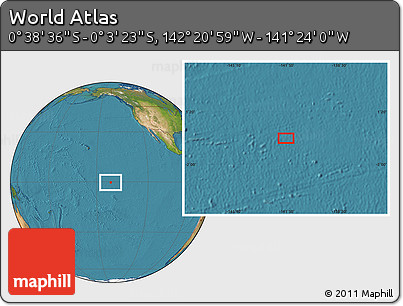 Satellite Location Map of the Area around 0° 21' 0" S, 141° 52' 30" W