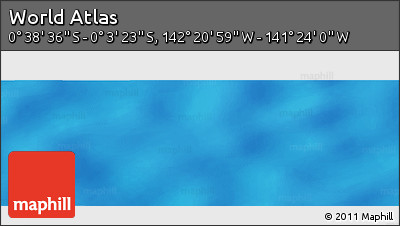 Physical Panoramic Map of the Area around 0° 21' 0" S, 141° 52' 30" W