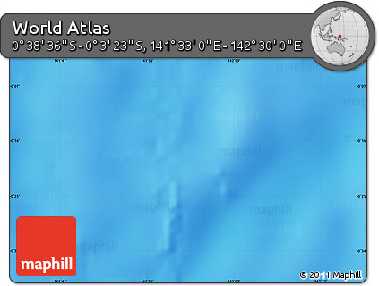 Physical Map of the Area around 0° 21' 0" S, 142° 1' 30" E