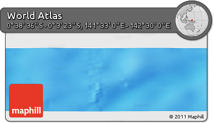 Shaded Relief Panoramic Map of the Area around 0° 21' 0" S, 142° 1' 30" E