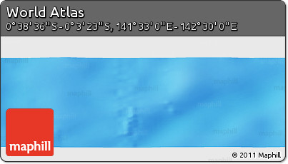 Shaded Relief Panoramic Map of the Area around 0° 21' 0" S, 142° 1' 30" E
