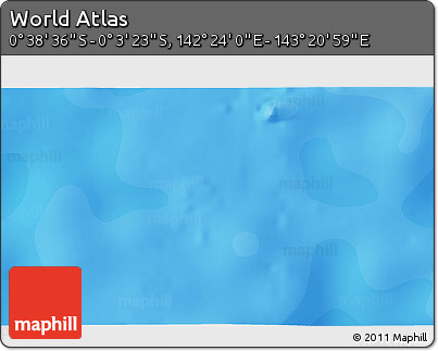 Political 3D Map of the Area around 0° 21' 0" S, 142° 52' 30" E