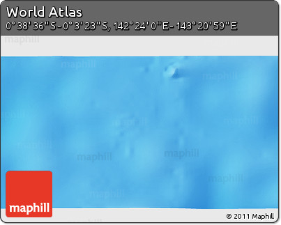 Shaded Relief 3D Map of the Area around 0° 21' 0" S, 142° 52' 30" E