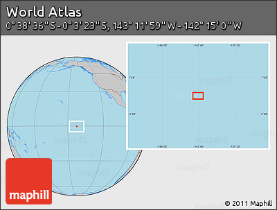 Gray Location Map of the Area around 0° 21' 0" S, 142° 43' 29" W