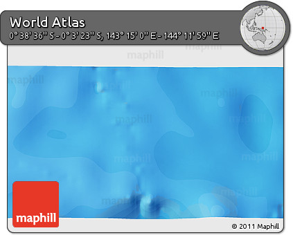 Political 3D Map of the Area around 0° 21' 0" S, 143° 43' 29" E