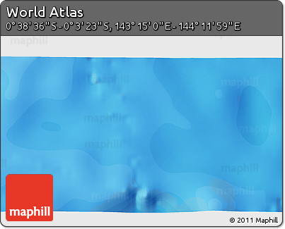 Political 3D Map of the Area around 0° 21' 0" S, 143° 43' 29" E