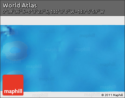 Physical 3D Map of the Area around 0° 21' 0" S, 143° 34' 29" W