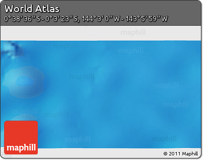 Physical 3D Map of the Area around 0° 21' 0" S, 143° 34' 29" W
