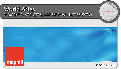 Shaded Relief Panoramic Map of the Area around 0° 21' 0" S, 144° 25' 30" W