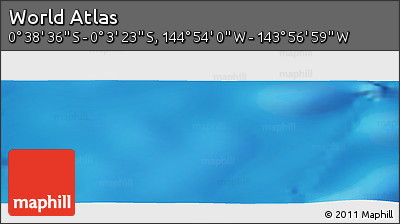 Shaded Relief Panoramic Map of the Area around 0° 21' 0" S, 144° 25' 30" W