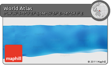 Shaded Relief Panoramic Map of the Area around 0° 21' 0" S, 145° 25' 30" E