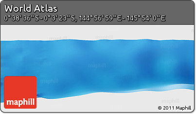 Shaded Relief Panoramic Map of the Area around 0° 21' 0" S, 145° 25' 30" E