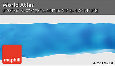 Shaded Relief Panoramic Map of the Area around 0° 21' 0" S, 145° 25' 30" E