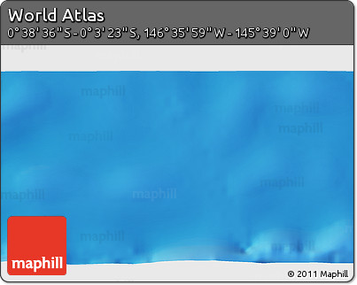 Shaded Relief 3D Map of the Area around 0° 21' 0" S, 146° 7' 30" W