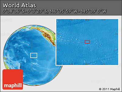 Physical Location Map of the Area around 0° 21' 0" S, 146° 7' 30" W