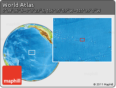 Physical Location Map of the Area around 0° 21' 0" S, 146° 7' 30" W