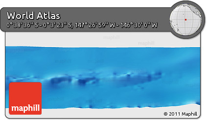Physical Panoramic Map of the Area around 0° 21' 0" S, 146° 58' 29" W