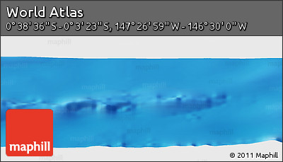 Physical Panoramic Map of the Area around 0° 21' 0" S, 146° 58' 29" W