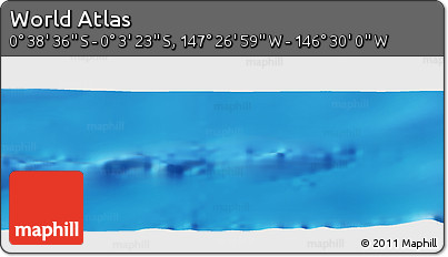Physical Panoramic Map of the Area around 0° 21' 0" S, 146° 58' 29" W