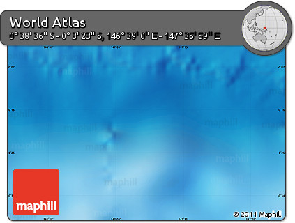 Shaded Relief Map of the Area around 0° 21' 0" S, 147° 7' 30" E