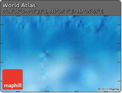 Shaded Relief Map of the Area around 0° 21' 0" S, 147° 7' 30" E