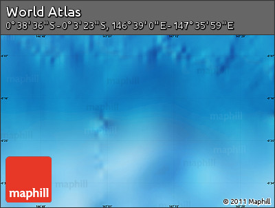 Shaded Relief Map of the Area around 0° 21' 0" S, 147° 7' 30" E