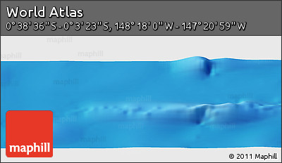 Physical Panoramic Map of the Area around 0° 21' 0" S, 147° 49' 29" W