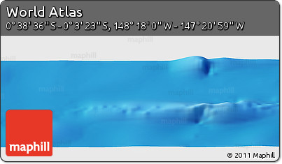 Physical Panoramic Map of the Area around 0° 21' 0" S, 147° 49' 29" W