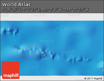 Physical 3D Map of the Area around 0° 21' 0" S, 148° 40' 30" W