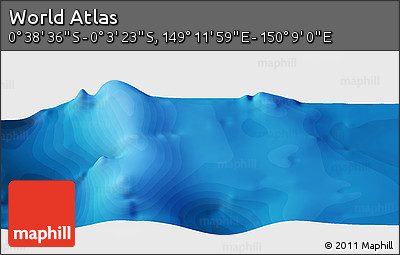 Political Panoramic Map of the Area around 0° 21' 0" S, 149° 40' 30" E