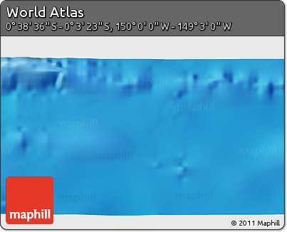 Physical 3D Map of the Area around 0° 21' 0" S, 149° 31' 30" W