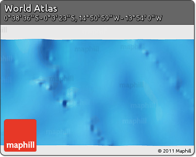 Physical 3D Map of the Area around 0° 21' 0" S, 14° 22' 30" W