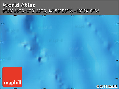 Physical Map of the Area around 0° 21' 0" S, 14° 22' 30" W