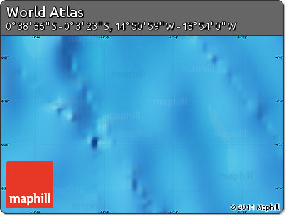 Physical Map of the Area around 0° 21' 0" S, 14° 22' 30" W
