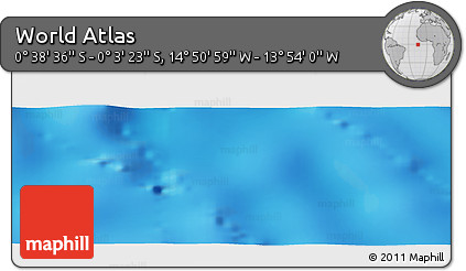 Physical Panoramic Map of the Area around 0° 21' 0" S, 14° 22' 30" W