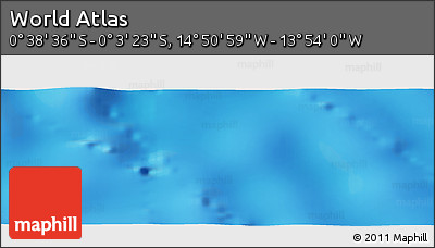 Physical Panoramic Map of the Area around 0° 21' 0" S, 14° 22' 30" W