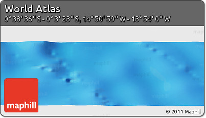 Physical Panoramic Map of the Area around 0° 21' 0" S, 14° 22' 30" W