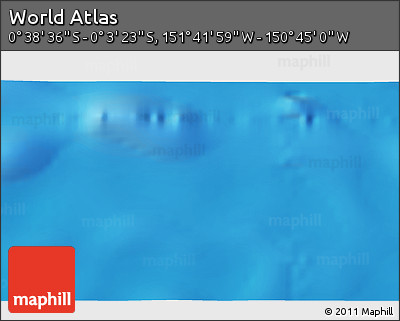 Physical 3D Map of the Area around 0° 21' 0" S, 151° 13' 29" W
