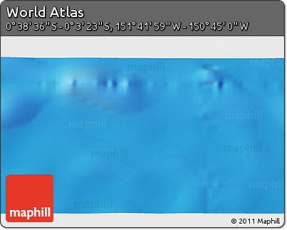 Physical 3D Map of the Area around 0° 21' 0" S, 151° 13' 29" W