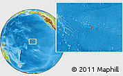 Physical Location Map of the area around 0° 21' 0" S, 151° 13' 29" W