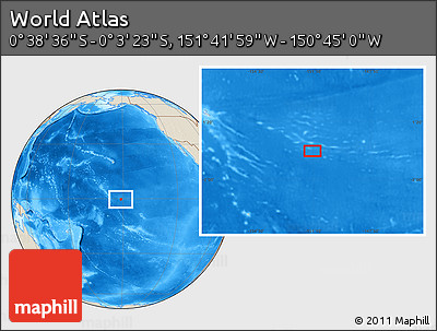 Shaded Relief Location Map of the Area around 0° 21' 0" S, 151° 13' 29" W