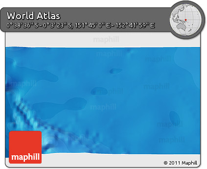 Political 3D Map of the Area around 0° 21' 0" S, 152° 13' 29" E