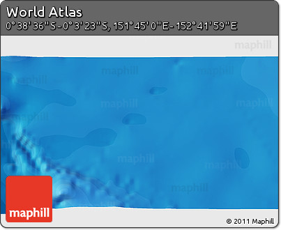 Political 3D Map of the Area around 0° 21' 0" S, 152° 13' 29" E
