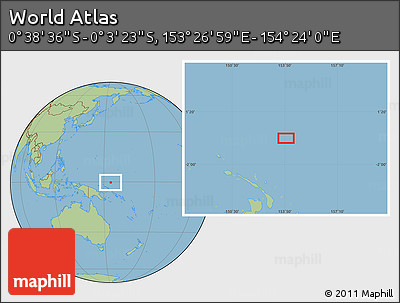 Savanna Style Location Map of the Area around 0° 21' 0" S, 153° 55' 30" E