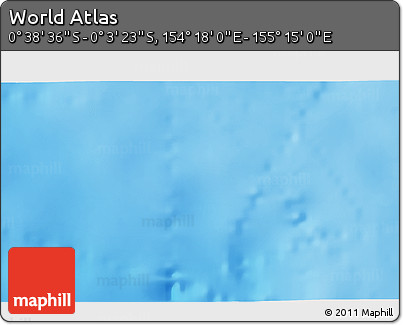 Shaded Relief 3D Map of the Area around 0° 21' 0" S, 154° 46' 30" E